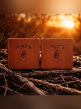 Pendleton Whiskey Leather Coasters